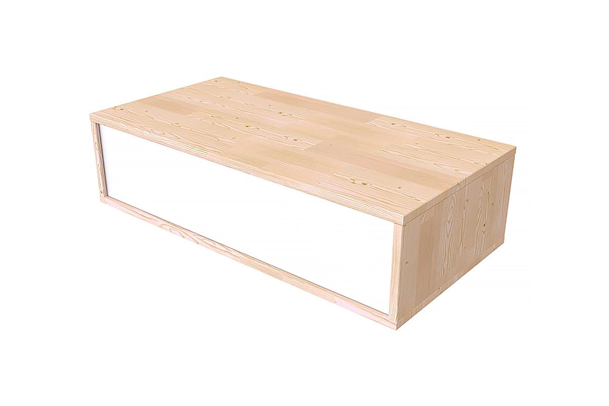 ABC MEUBLES - Cubo di Legno 100x50 cm + cassetto - CUBE100T - Legno Grezzo