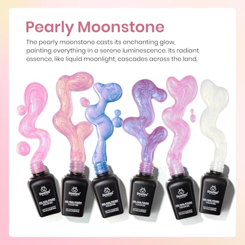 Image of Beetles Pearl Gel Polish Set, 6 Colors Mermaid White Pink Purple Shimmer
