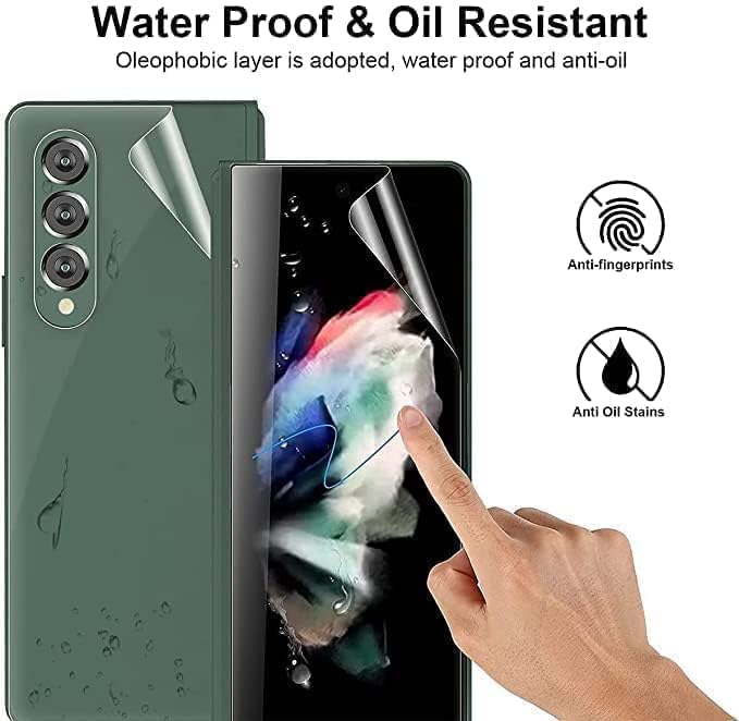 Image of AACL Tempered Glass Screen Guard For Samsung Galaxy Z Flip 5 5G Cellphone Unbreakable Membrane Tempered Film With Front And Back Coverage Installation Kit (Transparent 1) (Samsung Galaxy Z Fold 5 5G)