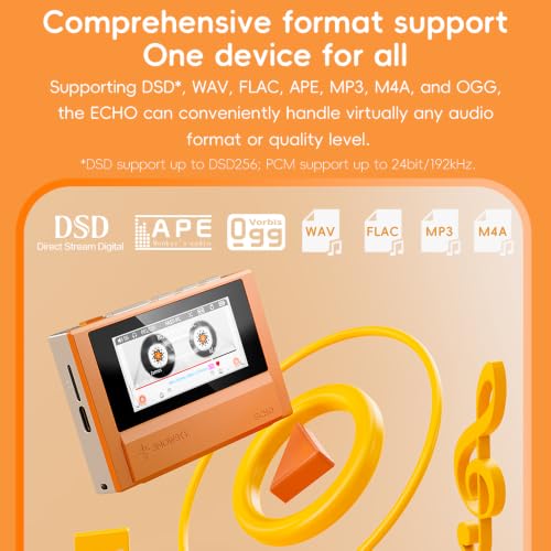 Image of FiiO Echo 4G Hi-Res Digital Audio Player, Dual DAC Bluetooth Music Player, 4.4mm Balanced Output, Color Screen, Portable DAP (SkyBlue 4G)