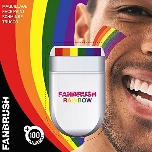 Fancy Dress VIP Rainbow Fan Brush Face & Body Paint Gay Lesbian Pride Flag Makeup Pocket Size Easy Wash Off Marches Events Festival Facepaint Fancy Dress Accessory