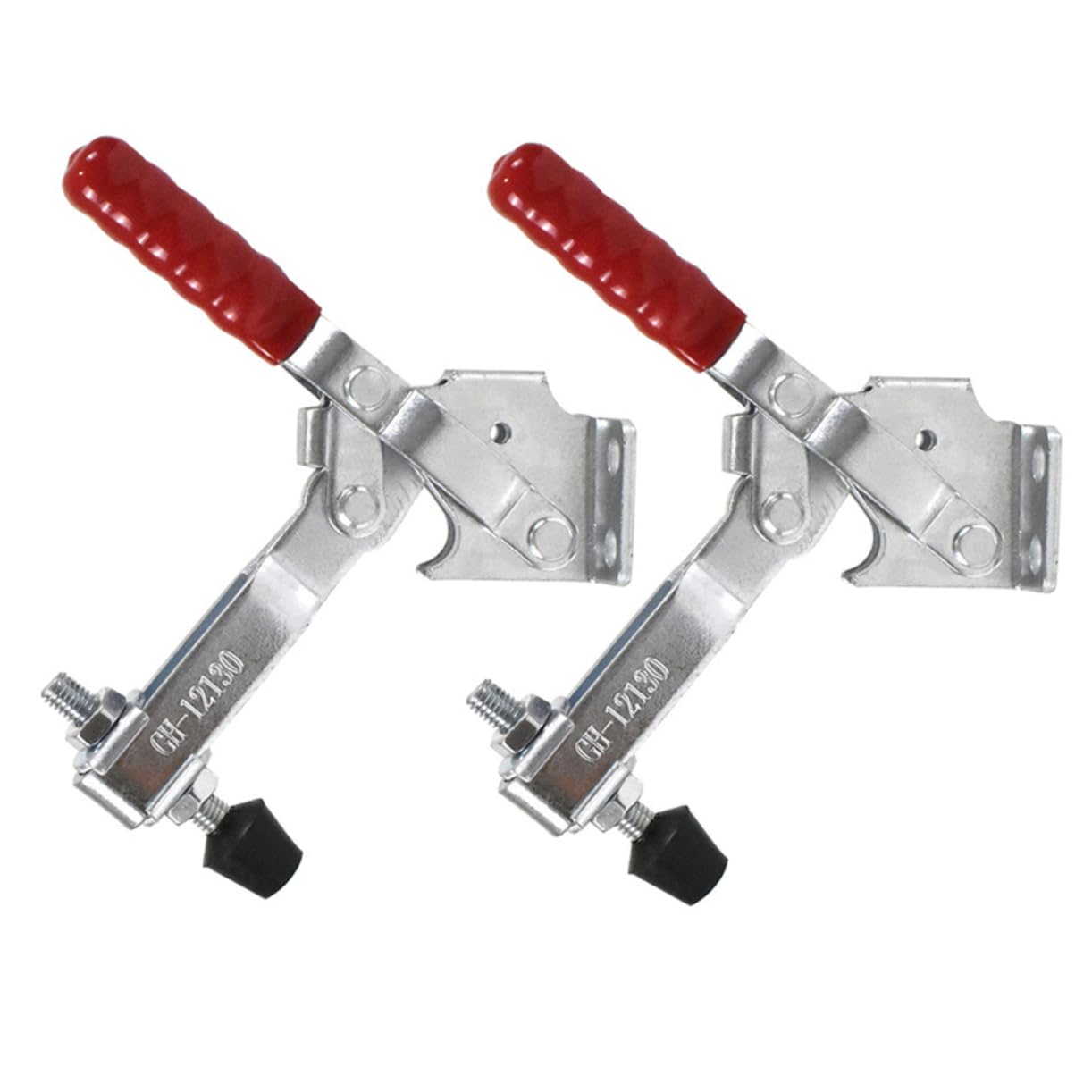 Holibanna Woodworking Toggle Clamps Rubber Tips 2pcs Iron Desktop Clamp for Workshop