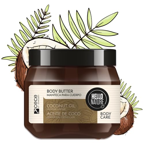 P-Beauty - Mantequilla corporal con aceite de coco orgánico para pieles muy secas con aceite de almendras y pantenol, crema vegana sin parabenos ni siliconas, crema corporal, cuidado corporal (1 x 250
