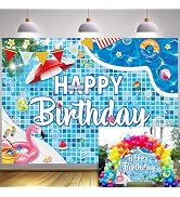 Happy Camper Swirls Tent Sign Decor for Kids & Birthdays Indoor/Outdoor Favor Supplies