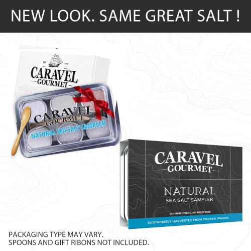 Sea Salt Gift Set - Infused & Natural Salt Sampler Collections - 12 Flavors With Reusable Tins- Great Gifts For Everyone - By Caravel Gourmet #TOP7