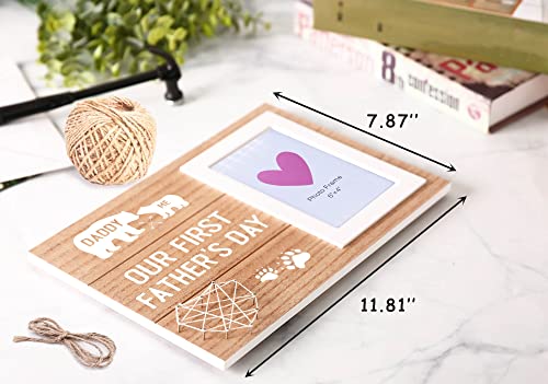 Sioial 2023 First Fathers Day Gift For Dad From Baby Daughter Son-Father's Day Frame For Bear Daddy-New Dad Gift-Bear Daddy Picture Photo Frame Gift-Our First Father's Day #TOP2