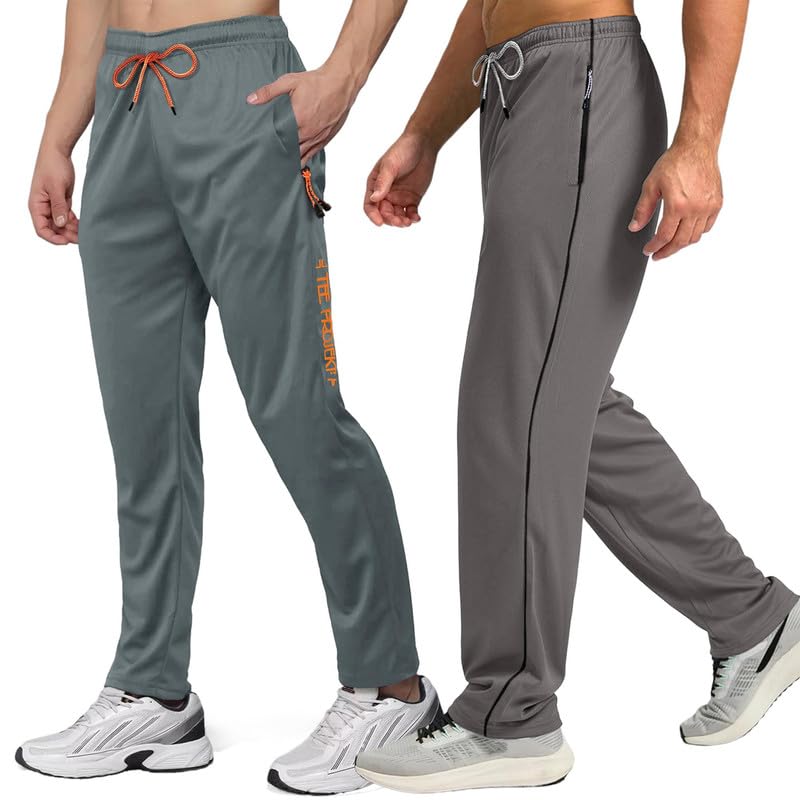 Image of Pinkmint Men's Combo Casual Trousers l Stylish Side Pocket with Zip l Lightweight & Comfortable Troser Pant for Summer (Pack of 2)