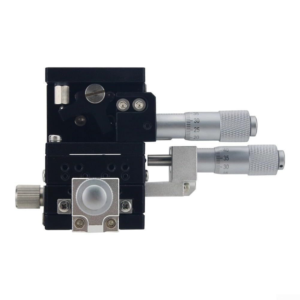 Mesa deslizante lineal manual de 40 x 40 mm, riel de tornillo transversal para microscopios, equipo de prueba, plataforma de desplazamiento