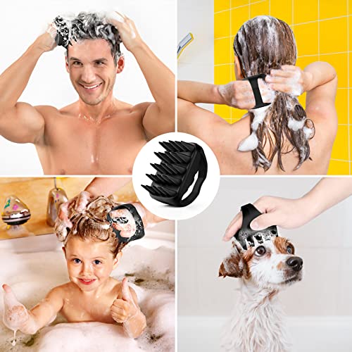 Bsisme Hair Scalp Massager Shampoo Brush, Scalp Care Hair Brush With Soft Silicone Bristles For Dandruff Removal And Hair Growth, Shower Hair Scalp Scrubber For Wet Dry Men Women Kids Pets Hair, Black #TOP4