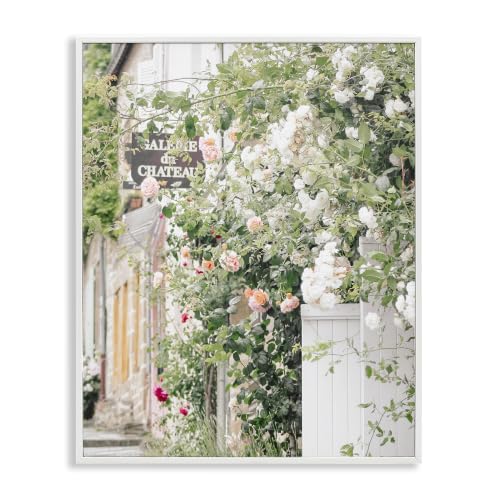French Neighborhood Rose Streetscape, 24 x 30 Inch Framed Giclée Print