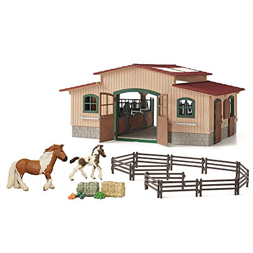 Preisvergleich Produktbild Schleich - Pferdehof mit 2 Hannoveraner Pferden