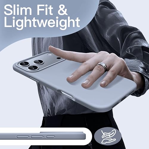 Image of SBMS Silicone Case for iPhone 17 Pro Max 6.9-Inch, Silky-Soft Touch Full-Body Protective Phone Case, Shockproof Back Cover for iPhone 17 Pro Max (Sky Blue Dark)