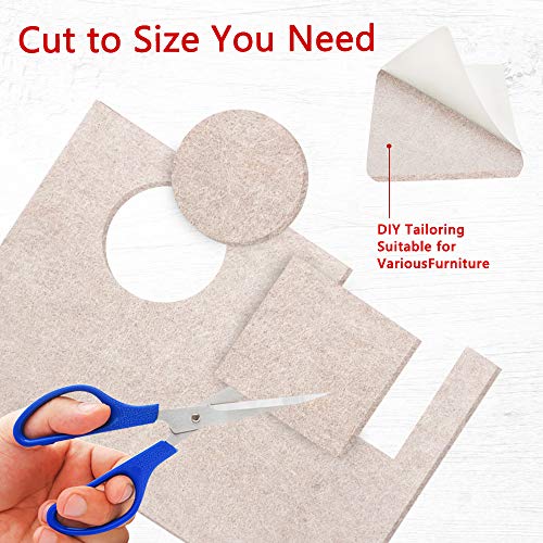 Felt Furniture Pads, furniture pads hardwood floors 8\" x 6\" x 1/5\" Self Adhesive, Cuttable Felt Chair Pads, Anti Scratch Floor Protectors for Furniture Legs Furniture Couch Felt Feet