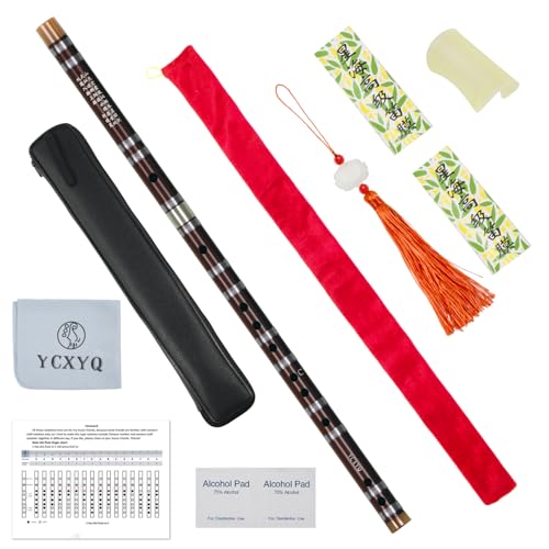 YCXYQ C Key - Bamboo Flute Professional Bitter Bamboo Dizi Handmade Traditional Chinese Musical Instrument Suitable for Beginners