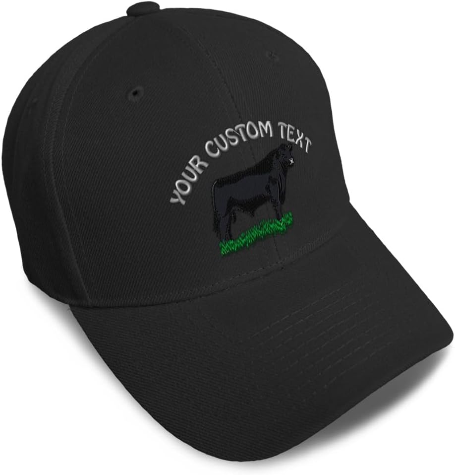 Custom Baseball Caps for Men & Women Embroidered Angus Bull Embroidery Ladies & Men Baseball Hats Acrylic