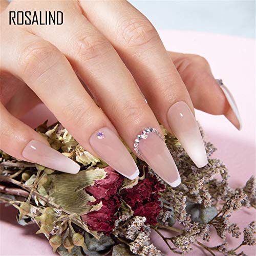 ROSALIND UV Gel Nagellack 2 Farben Nackt Nude und Weiß 7ml Soak Off UV LED Gel Nail Polish Kit Nagellack für Nail Art… – Bild 3