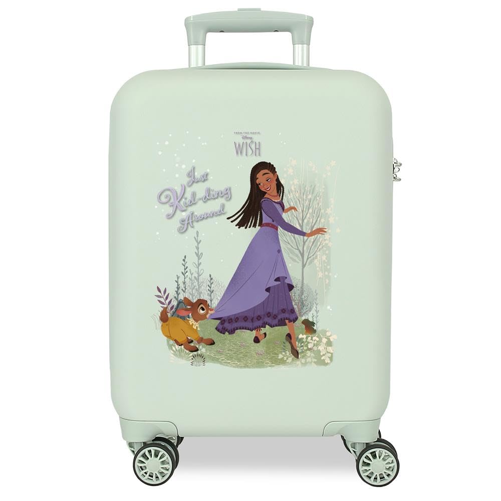 Joumma Disney życzy bawić się z Valentino Walizka kabinowa zielona 33 x 50 x 20 cm sztywne tworzywo ABS boczne zapięcie szyfrowe 28,4 kg 2 kg 4 koła podwójny bagaż ręczny, Zielony, walizka kabinowa