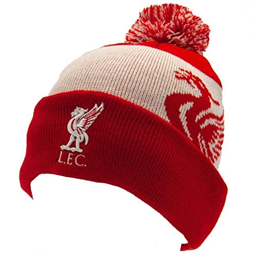 Bonnet de ski à pompon Liverpool FC rouge pour protéger les oreilles du gel