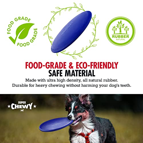 Superchewy Tough Flying Disc Toy | Lifetime Replacement Guarantee | Strong Natural Rubber | Great Dog Fetch Toy | Frisbee Toy For Dogs | Ultra Durable Chew Toy For Aggressive Chewers | For Large Breed #TOP2