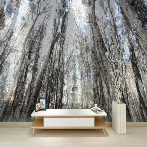 Mural pared grande 3D para ampliar salones oscuros y tapar imperfecciones 2