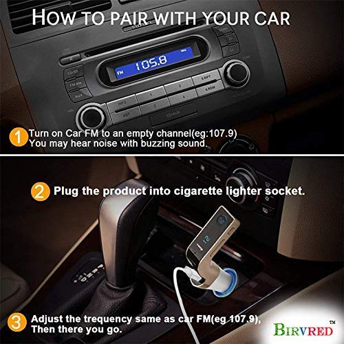 Image of Carg7 Universal Wireless Bluetooth Fm Transmitter in-Car Fm Adapter Car Kit with Hand-Free Call /Stereo Music Player and USB Car Charger for All Android and iOS Devices - (Colour May Vary)
