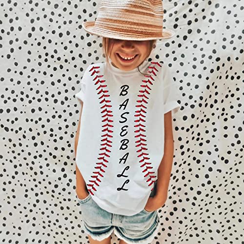 Camiseta infantil de beisebol 3D divertida para meninos e meninas camiseta estampada infantil manga