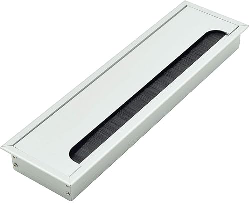 Miniatura 6 de Organizador de Ojal Grande Rectángulo para Cables de Metal con Cubierta de Agujeros de Alambre Negro 280mm x 80mm Negro 3.150*11.024 in,Negro