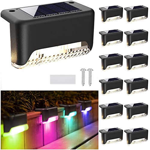 XhuangTech Solar Deck Lights Outdoor 12 Pack