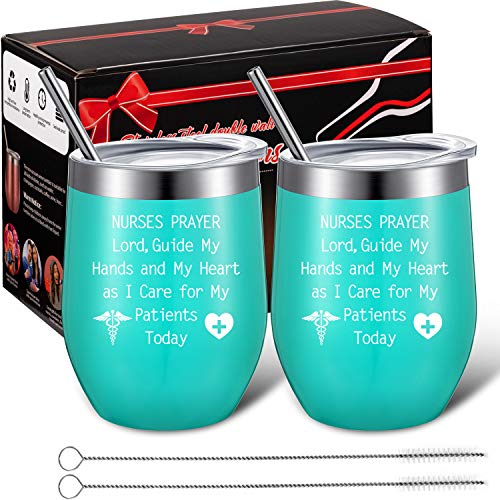 Black Friday - 80% OFF 2 Packs Nurse Gifts for Women, Nursing Graduation Nurse Prayer Inspirational Gift for Practitioner, Registered Nurses, Nurse Student, 12 oz Vacuum Insulated Wine Tumbler with Lids Straws (Mint Green) Black Friday - 80% OFF 2 Packs Nurse Gifts for Women, Nursing Graduation Nurse Prayer Inspirational Gift for Practitioner, Registered Nurses, Nurse Student, 12 oz Vacuum Insulated Wine Tumbler with Lids Straws (Mint Green)