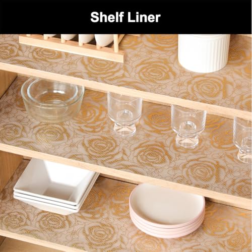 Image of Cooyes Shelf Liner - Premium Non-Adhesive Cabinet & Drawer Liner for Kitchen - Waterproof Shelf Paper with Modern Pattern - Durable EVA Cabinet Mat - Easy to Cut （11.8 inch W x 120 inch L）