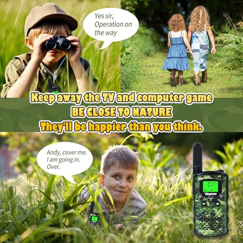 Walkie Talkies for Kids Camouflage Toys 2 Way Radios 22 Channels Long Range Gifts for Boys and Girls Age 4 to 12 5 6 7 8 9 Years Old for Army Outdoor Camping Games Soldier Birthday Presents - image 7