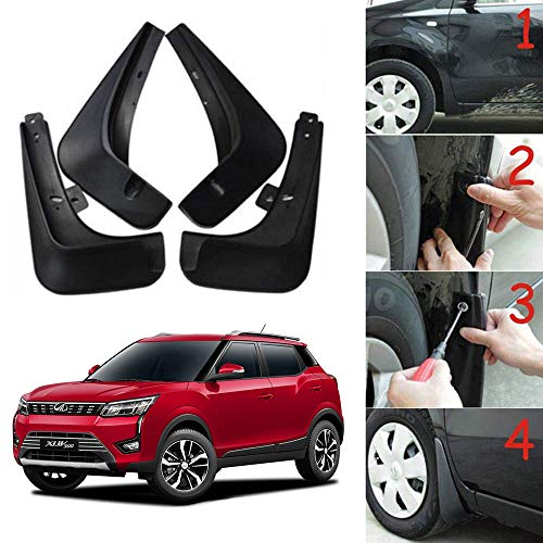 Image of Oshotto (O.E.M Fitting Cup Type) Mud Flap /Splash Guard Compatible with Mahindra XUV 300 (Set of 4)