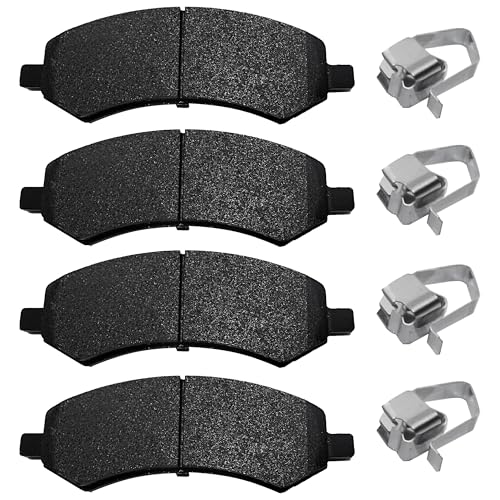 Image of Front Brake Pads Set Compatible with Chrysler Aspen, Dodge Dakota Durango Ram 1500, Mitsubishi Raider, Ram 1500 Classic Automotive Replacement Brake Pads Semi-Metallic D1084