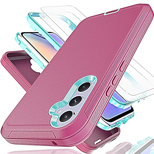 Coque Galaxy A54 5G antichoc rigide double protection rose bleu