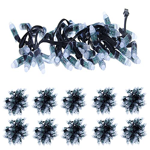 Black Wire 500PCSÂ WS2811 Pixels Digital Addressable LED String Lights Waterproof RGB Full Color 12mm for Christmas Party Advertising Board Decoration DC 12V
