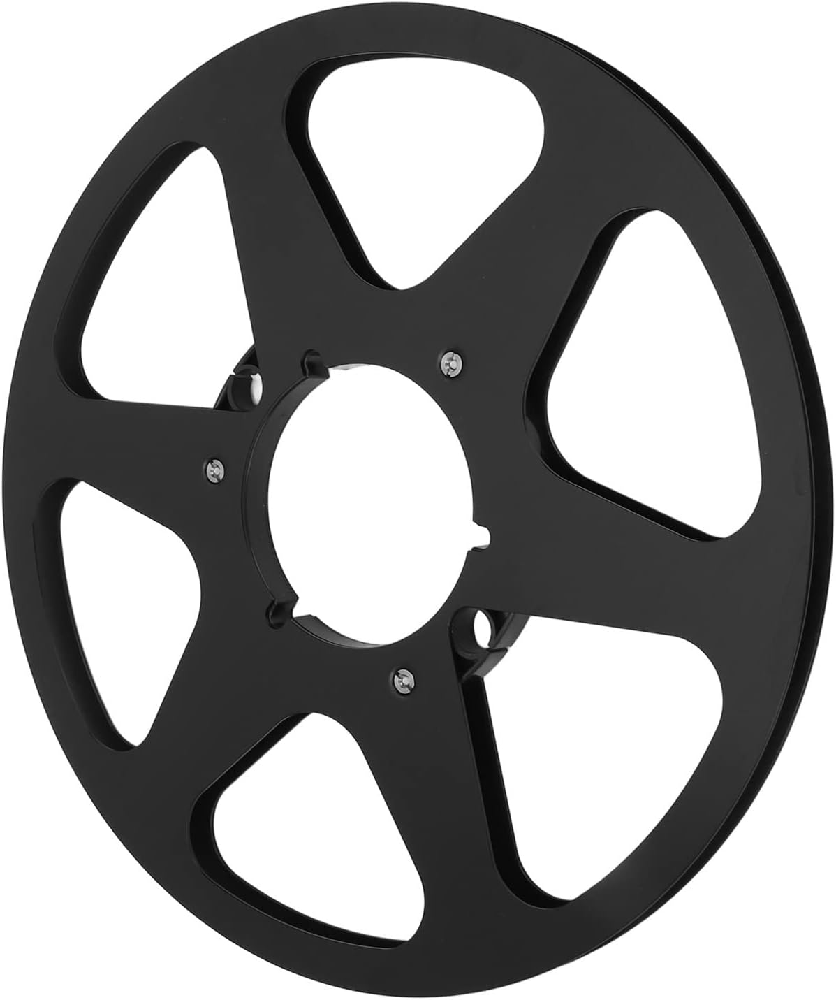 JTLB 10 Inch Open Reel Takeup Reel with 6 Holes, Premium Sound Aluminum Empty Reel Compatible with 1/4 Inch Tapes (Black)