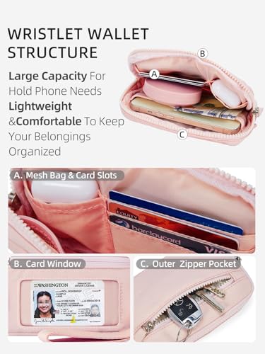 Image of WESTBRONCO Wristlet Wallets for Women - RFID Blocking Quilted Nylon Phone Wallet, Card Holder Purse for Travel & Everyday Use