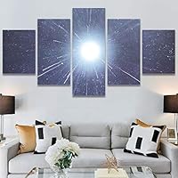 SIGNWIN 5 Panel Canvas Wall Art Abstract Closeup Colorful Digital Art Lights for Home Decorations Ready to Hang - 60