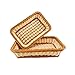 2 cestas de mimbre para pan, bandeja rectangular de mimbre de mimbre, cestas de poliéster para pan, frutas y verduras, cesta de almacenamiento para mesa de baño, mercados de panadería