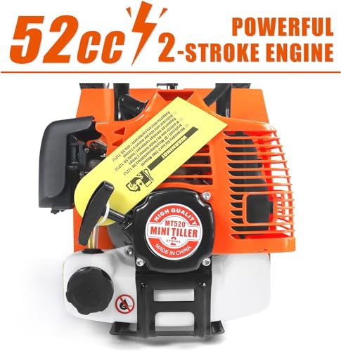 Snapklik.com : NEOTEC Mini Tiller Cultivator, 52cc 2 Stroke Gas Powered ...