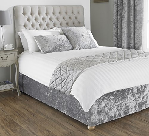 Bufanda de cama de terciopelo plateada King Paoletti Verona para dormitorio 3