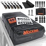 Mockins 72'x48'x20' All-Weather Car Rooftop Cargo Carrier Bag | XXL 40 CuFt Waterproof Luggage Roof Bag Cargo Carrier for Top of Vehicle | Thick Soft-Shell Vinyl Car Top Carrier Without Roof Rack