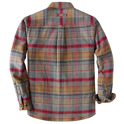 Image of Dubinik Mens Shacket Flannel Shirt for Men Lightweight Jacket Casual Plaid Coat with Warm Lining Long Sleeve Button