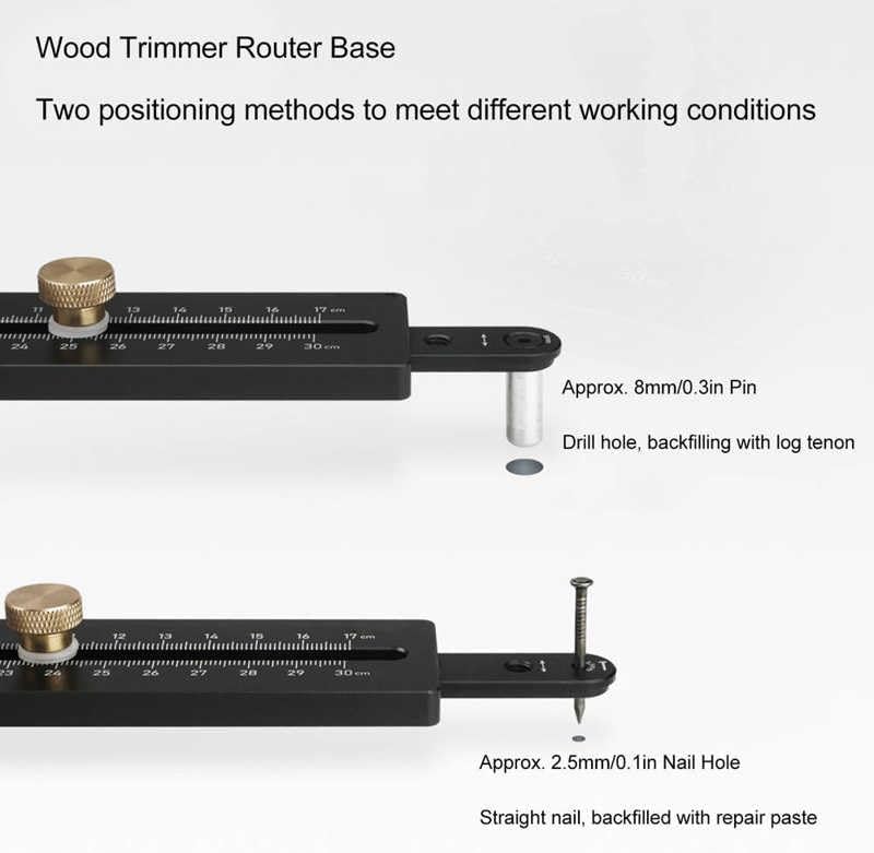 Tools Aluminium Alloy Wood Trimmer Router Base CNC 8mm Pin 2.5mm Nail Holes Milling Circle Slotting Base for 65mm Dia Trimmer Wood