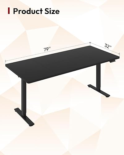 Miniatura 2 de SANODESK Escritorio eléctrico de pie de 79 x 32 pulgadas de altura ajustable con escritorio ergonómico de 6 botones para computadora con tablero de