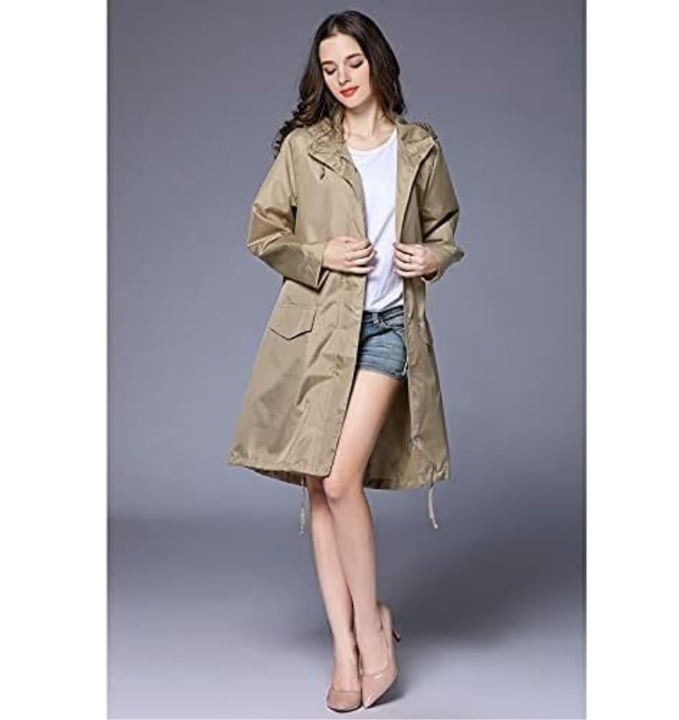 Chubasquero Chubasquero para Mujer, Poncho, Transpirable, Largo, Portátil, Repelente Al Agua, Ropa Impermeable Ponchos De Lluvia Impermeables(M)