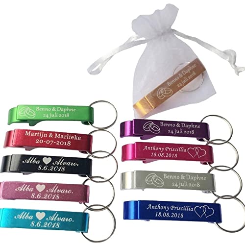 Décapsuleur personnalisé en aluminium gravé pour souvenir de mariage