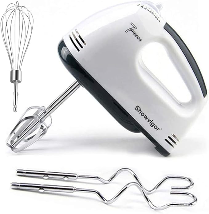 Electric Hand mixer - 7 Adjustable Speed 180W Handheld Mixer Electric Whisk with 5 Stainless Steel Accessories, Turbo Boost/Self-Control Speed + Eject Button Food Beater for Cakes Eggs
