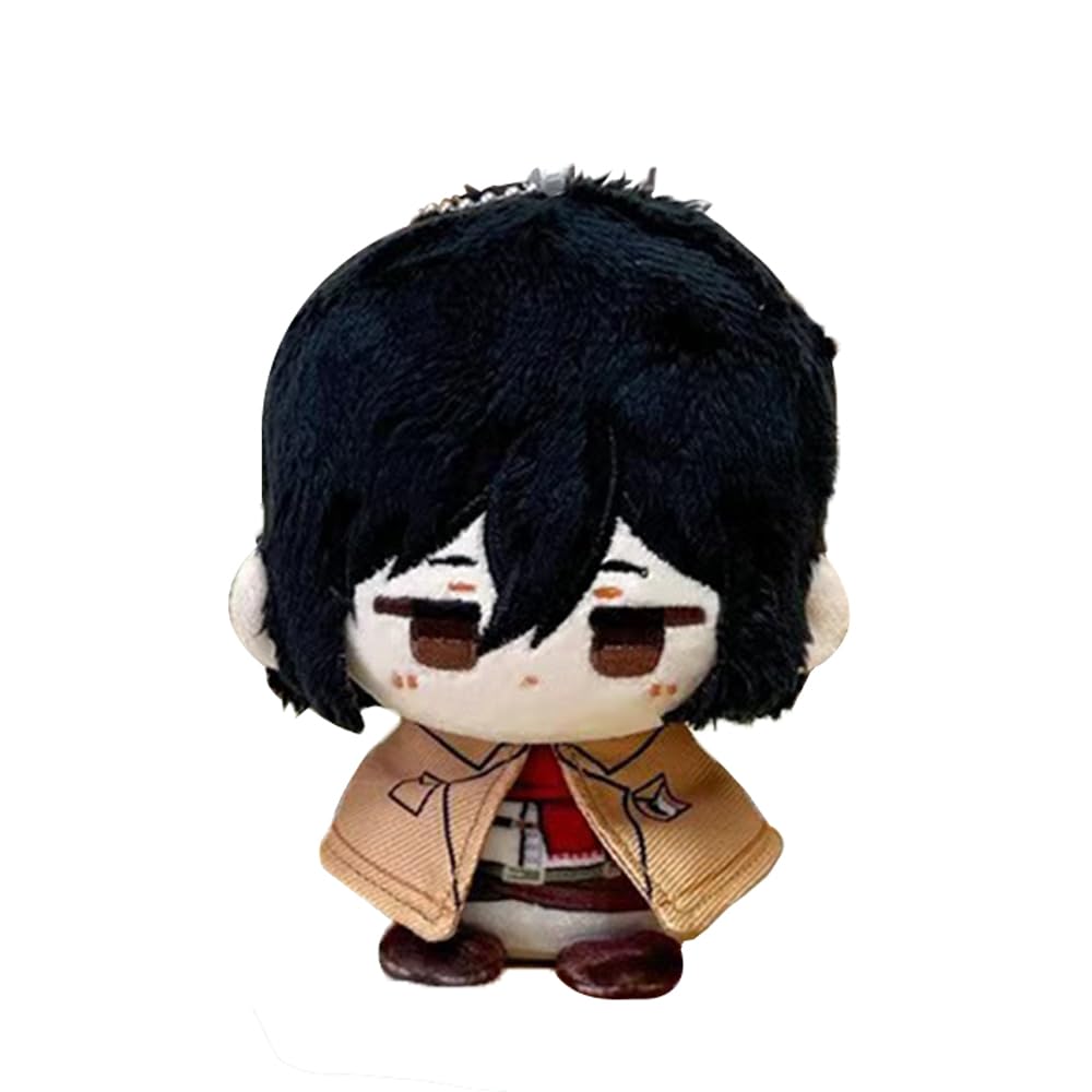 Zhongkaihua Erwin Smith Figure Plush Pendant Anime Erwin Smith Sitting Cushion Pillow Stuffed PP Cotton Keychain Bag Home Decoration for Fans