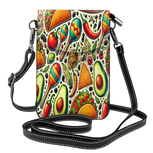 Cell Phone Crossbody Purse Mexico Spicy Taco Womens Shoulder Wallet With Phone Pocket